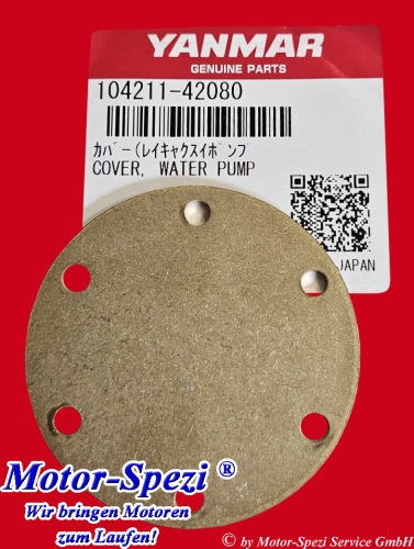 Yanmar Deckel für Seewasserpumpe 2QM15, YSM, YSE, YSB, original 104211-42080